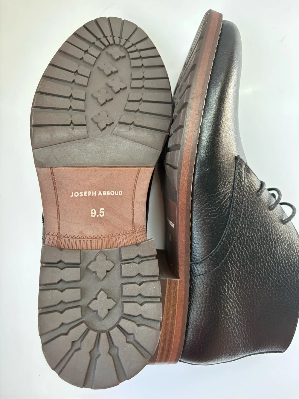 Mens Black Leather Chukka Boots - Joseph Abboud Sz 9.5 New